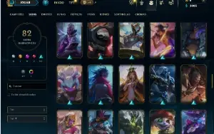 Unranked com TODOS os champs e 82 Skins ( ADC / SUP / TOP )