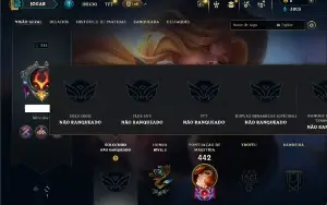 Unranked com TODOS os champs e 82 Skins ( ADC / SUP / TOP )