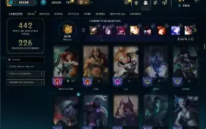 Unranked com TODOS os champs e 82 Skins ( ADC / SUP / TOP )