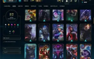 Unranked com TODOS os champs e 82 Skins ( ADC / SUP / TOP )