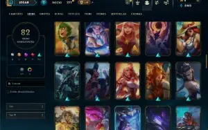 Unranked com TODOS os champs e 82 Skins ( ADC / SUP / TOP )