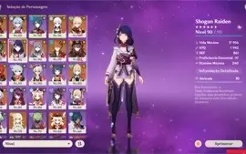 Vendo conta de Genshin AR59 no Server NA