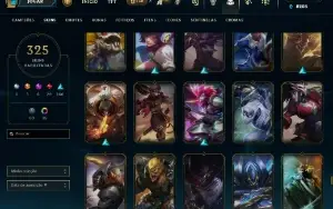 Conta no LOL com mais de 325 Skins e 35 cromas