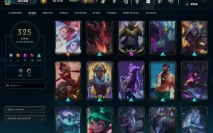Conta no LOL com mais de 325 Skins e 35 cromas