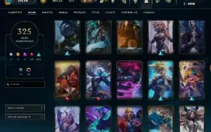Conta no LOL com mais de 325 Skins e 35 cromas