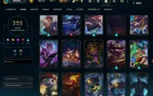Conta no LOL com mais de 325 Skins e 35 cromas