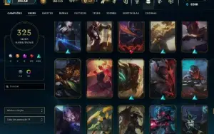 Conta no LOL com mais de 325 Skins e 35 cromas