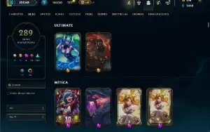 Unranked com TODOS os champs e 289 Skins ( ADC / SUP / MID )