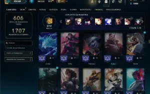 Unranked com TODOS os champs e 289 Skins ( ADC / SUP / MID )
