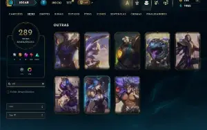 Unranked com TODOS os champs e 289 Skins ( ADC / SUP / MID )