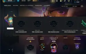 Unranked com TODOS os champs e 289 Skins ( ADC / SUP / MID )