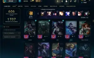 Unranked com TODOS os champs e 289 Skins ( ADC / SUP / MID )