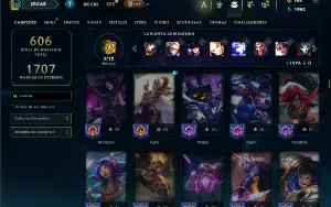 Unranked com TODOS os champs e 289 Skins ( ADC / SUP / MID )