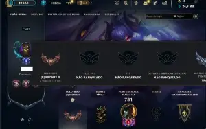 Bronze 2 com TODOS os champs e 415 Skins ( Nivel 672 )