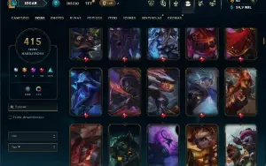 Bronze 2 com TODOS os champs e 415 Skins ( Nivel 672 )