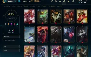 Bronze 2 com TODOS os champs e 415 Skins ( Nivel 672 )