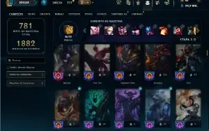 Bronze 2 com TODOS os champs e 415 Skins ( Nivel 672 )