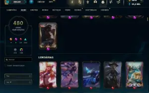 Ouro 4 com TODOS os champs e 480 Skins + 10k de RP