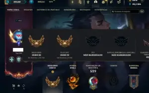 Ouro 4 com TODOS os champs e 480 Skins + 10k de RP