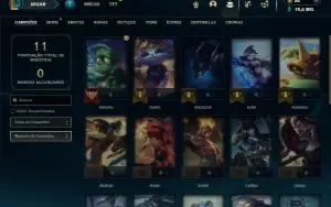Platina 3 com 27 Champs e 3 Fragmentos de skins + 400 RP