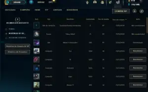 Platina 3 com 27 Champs e 3 Fragmentos de skins + 400 RP