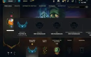 Platina 3 com 27 Champs e 3 Fragmentos de skins + 400 RP