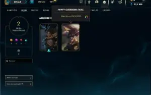 Mestre com 21 Champs e 2 Skins + 8 Fragmentos