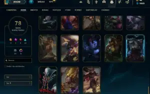 Conta Unranked com 110 Champs e 78 Skins + 2 Prestigios