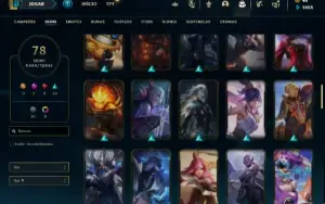 Conta Unranked com 110 Champs e 78 Skins + 2 Prestigios