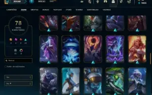 Conta Unranked com 110 Champs e 78 Skins + 2 Prestigios