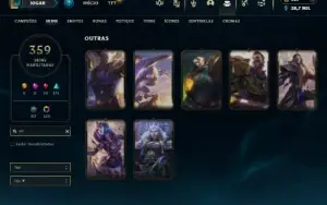 Diamante 3 com TODOS os Champs e 359 Skins ( Nivel 812)