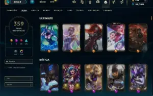 Diamante 3 com TODOS os Champs e 359 Skins ( Nivel 812)