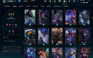 Diamante 3 com TODOS os Champs e 359 Skins ( Nivel 812)