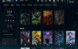 Diamante 3 com TODOS os Champs e 359 Skins ( Nivel 812)