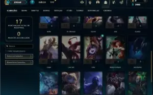 Platina 4 com 30 Champs e 1 Skin + 4 Fragmentos