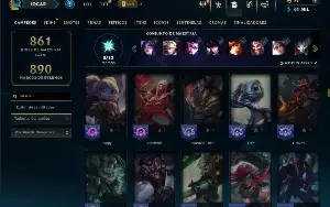 Unranked com TODOS os champs e 255 Skins ( MAIN ADC )