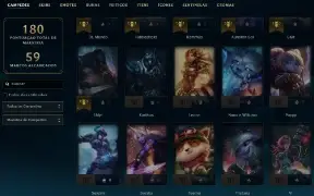 Unranked com 70 Champs e 42 Skins ( MID / TOP / JG )