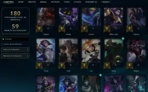 Unranked com 70 Champs e 42 Skins ( MID / TOP / JG )