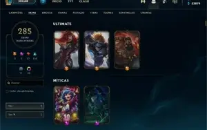 Conta League of Legends com 285 Skins