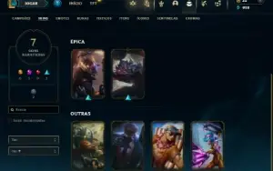 Platina 3 com 25 Champs e 7 Skins + 1 Prestigio da Lissandra