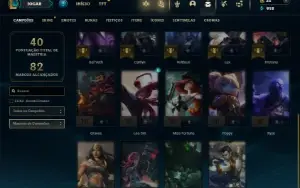 Platina 3 com 25 Champs e 7 Skins + 1 Prestigio da Lissandra
