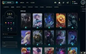 Conta LoL todos os campeões 161 skins