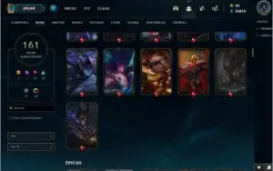 Conta LoL todos os campeões 161 skins