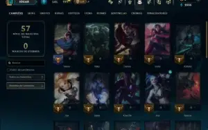 Unranked com 35 Champs e 3 Skins