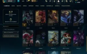 Unranked com 35 Champs e 3 Skins