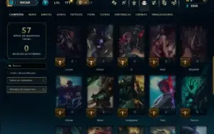 Unranked com 35 Champs e 3 Skins