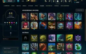 Unranked com 35 Champs e 3 Skins