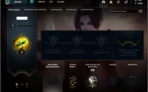 Conta unranked com 5 skins e 21 champs