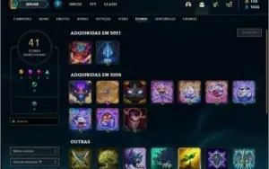 Conta unranked com 5 skins e 21 champs