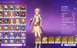 GENSHIN IMPACT - AR58, 18 Personagens T5 e 7 armas T5